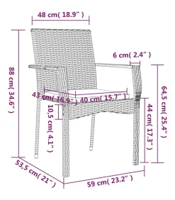 Sale 5-delige Tuinset met kussens poly rattan grijs Tuinmeubelen