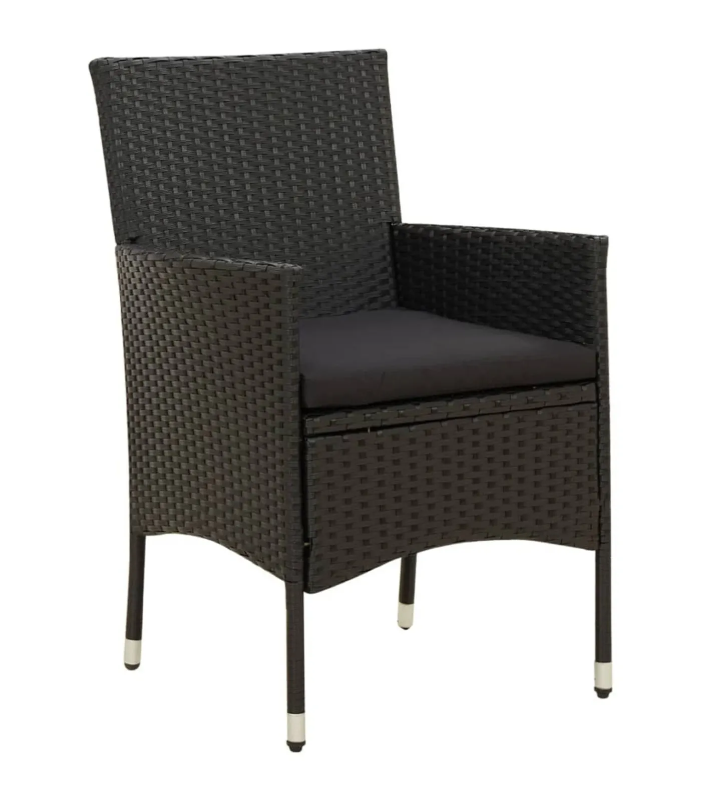 New 5-delige Tuinset met kussens poly rattan zwart Tuinmeubelen