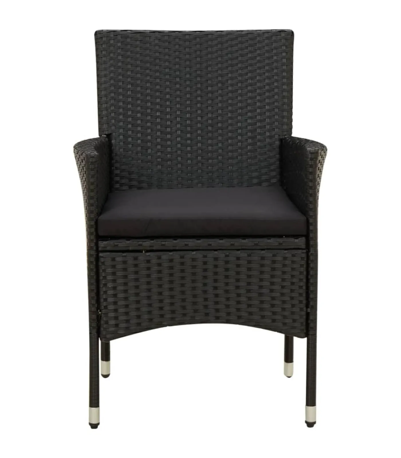 New 5-delige Tuinset met kussens poly rattan zwart Tuinmeubelen