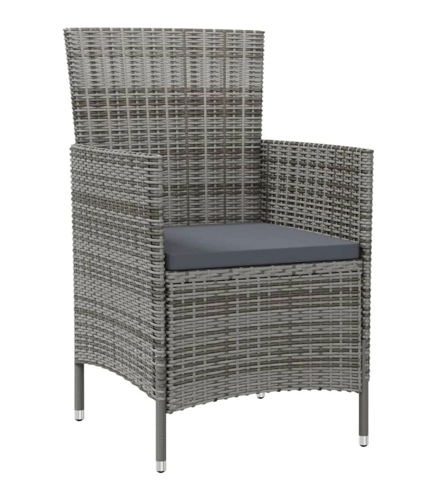 New 3-delige Tuinset met kussens poly rattan grijs Tuinmeubelen