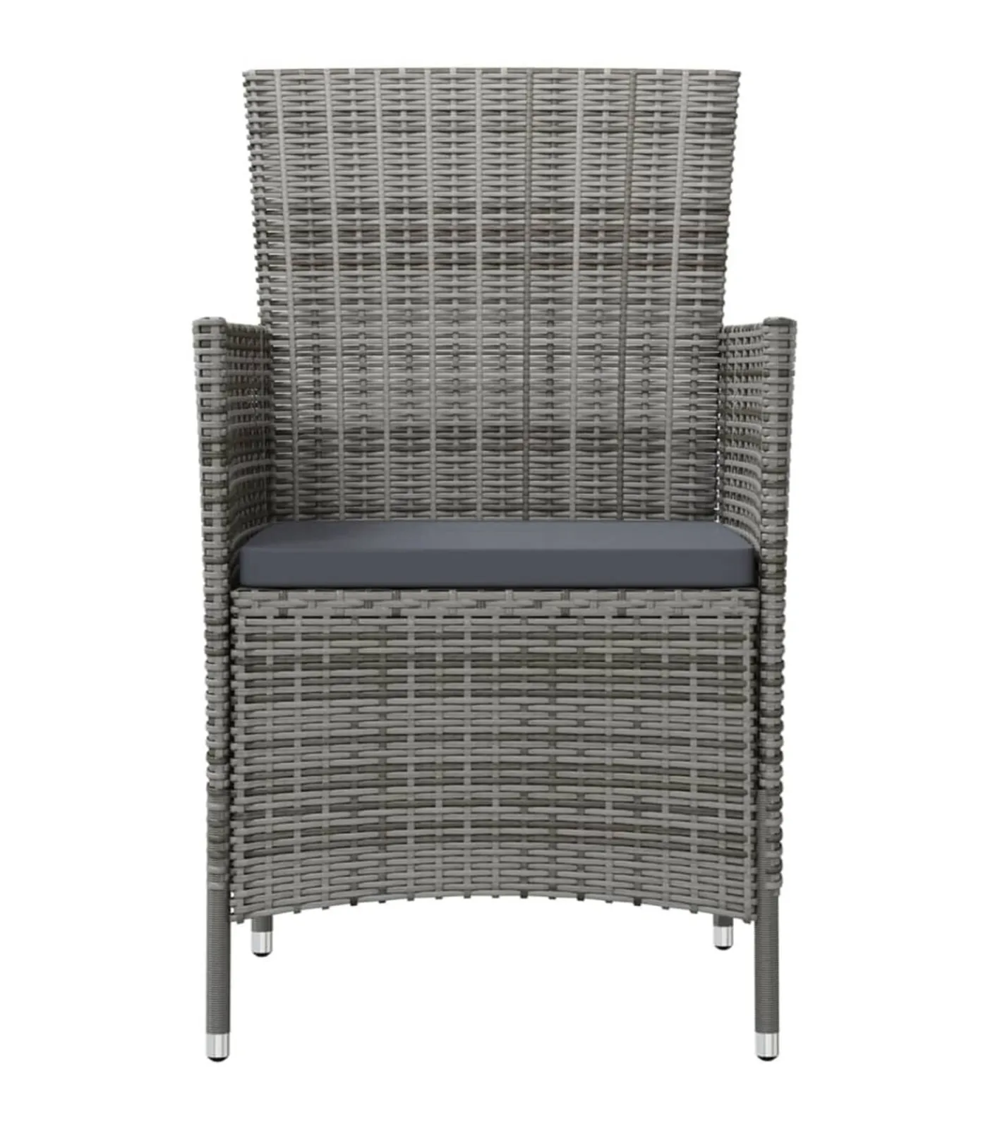 New 3-delige Tuinset met kussens poly rattan grijs Tuinmeubelen