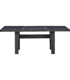 Hot 7-delige Tuinset poly rattan zwart Tuinmeubelen