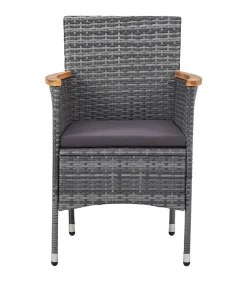 Clearance 3-delige Tuinset poly rattan grijs Tuinmeubelen