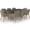 Clearance 9-delige Tuinset poly rattan bruin Tuinmeubelen