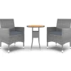 Discount 3-delige Tuinset poly rattan grijs Tuinmeubelen