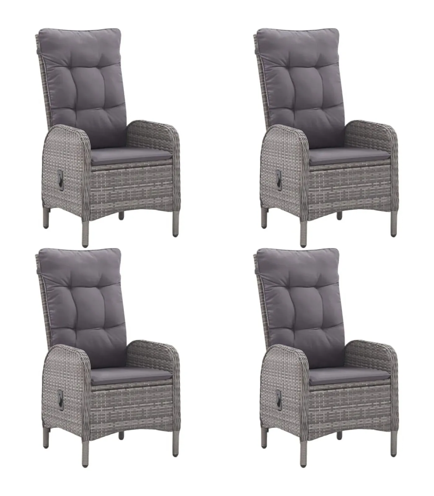 Online 5-delige Tuinset poly rattan en glas grijs Tuinmeubelen