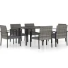 New 7-delige Tuinset poly rattan grijs Tuinmeubelen
