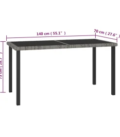 New 7-delige Tuinset poly rattan grijs Tuinmeubelen