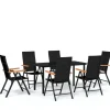 Hot 7-delige Tuinset zwart Tuinmeubelen
