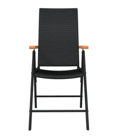 Hot 7-delige Tuinset zwart Tuinmeubelen