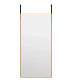 Outlet Deurspiegel 30x60 cm glas en aluminium goudkleurig Spiegels