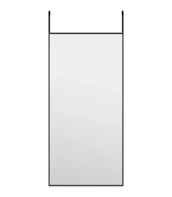 Deurspiegel 30x60 cm glas en aluminium zwart Spiegels