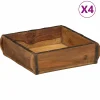 Clearance Dienblad met opslag 4 pcs Bruin 31 x 29 x 10 cm Organiseren