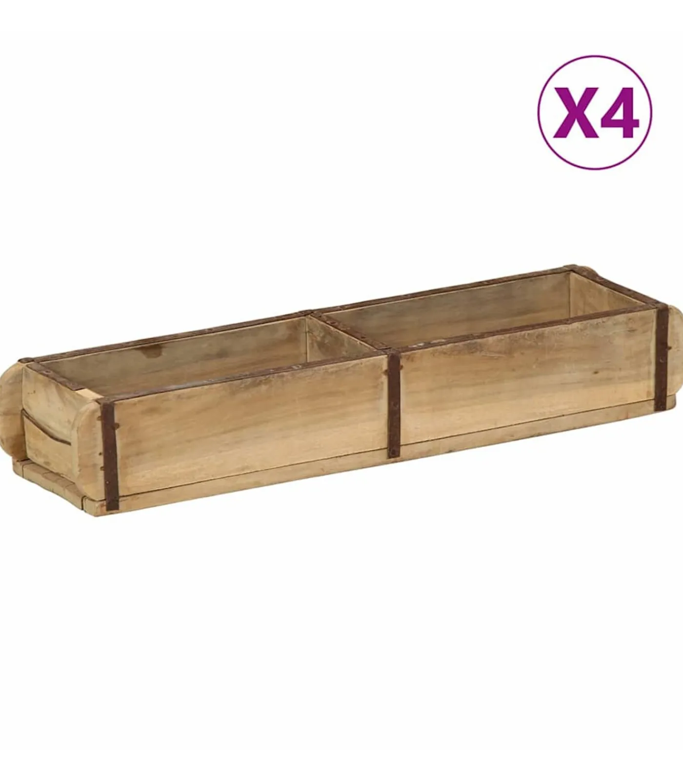 Outlet Dienblad met opslag 4 pcs Bruin 60.5 x 15 x 9 cm Organiseren