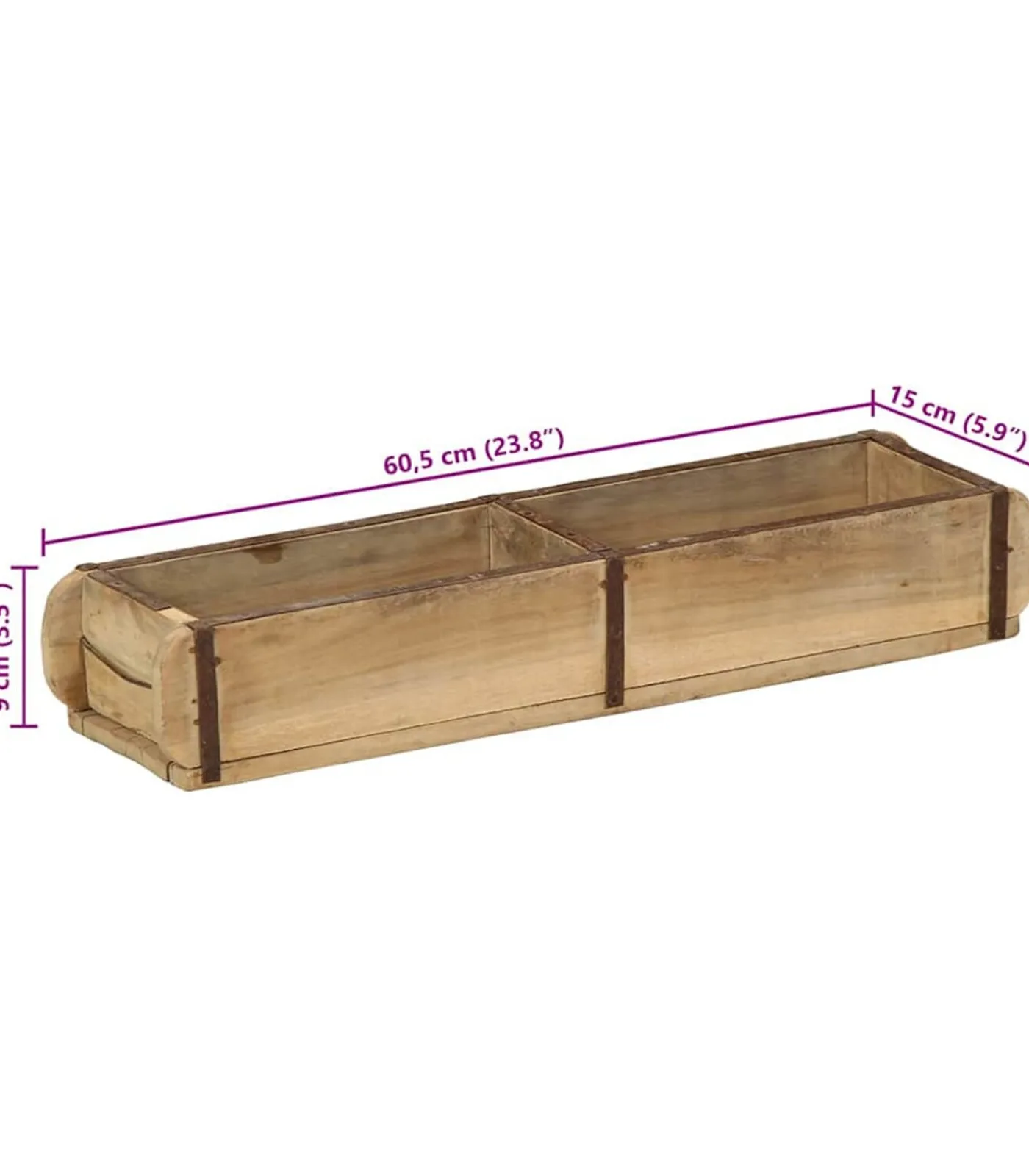 Outlet Dienblad met opslag 4 pcs Bruin 60.5 x 15 x 9 cm Organiseren