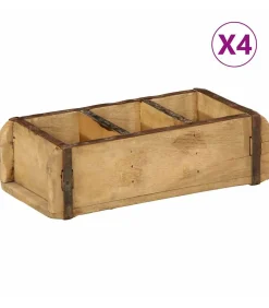 Discount Dienblad met opslag 4 pcs Bruin 30 x 14 x 9 cm Organiseren