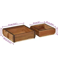 Discount Dienblad met opslag 2 pcs Bruin 31 x 29 x 10 cm Organiseren