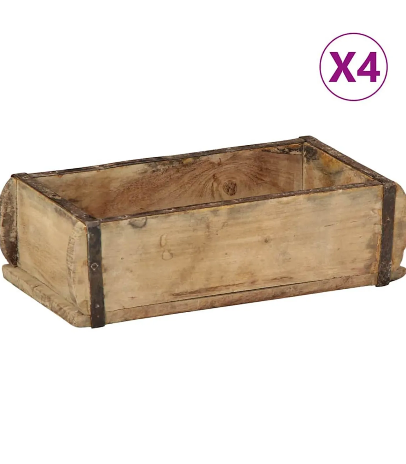 Discount Dienblad met opslag 4 pcs Bruin 30 x 15 x 9 cm Organiseren