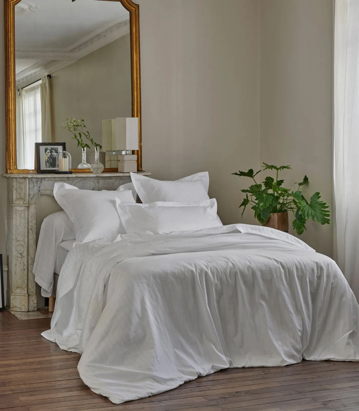 Clearance DIVINE Blanc - Laken Jacquard katoen Lakens