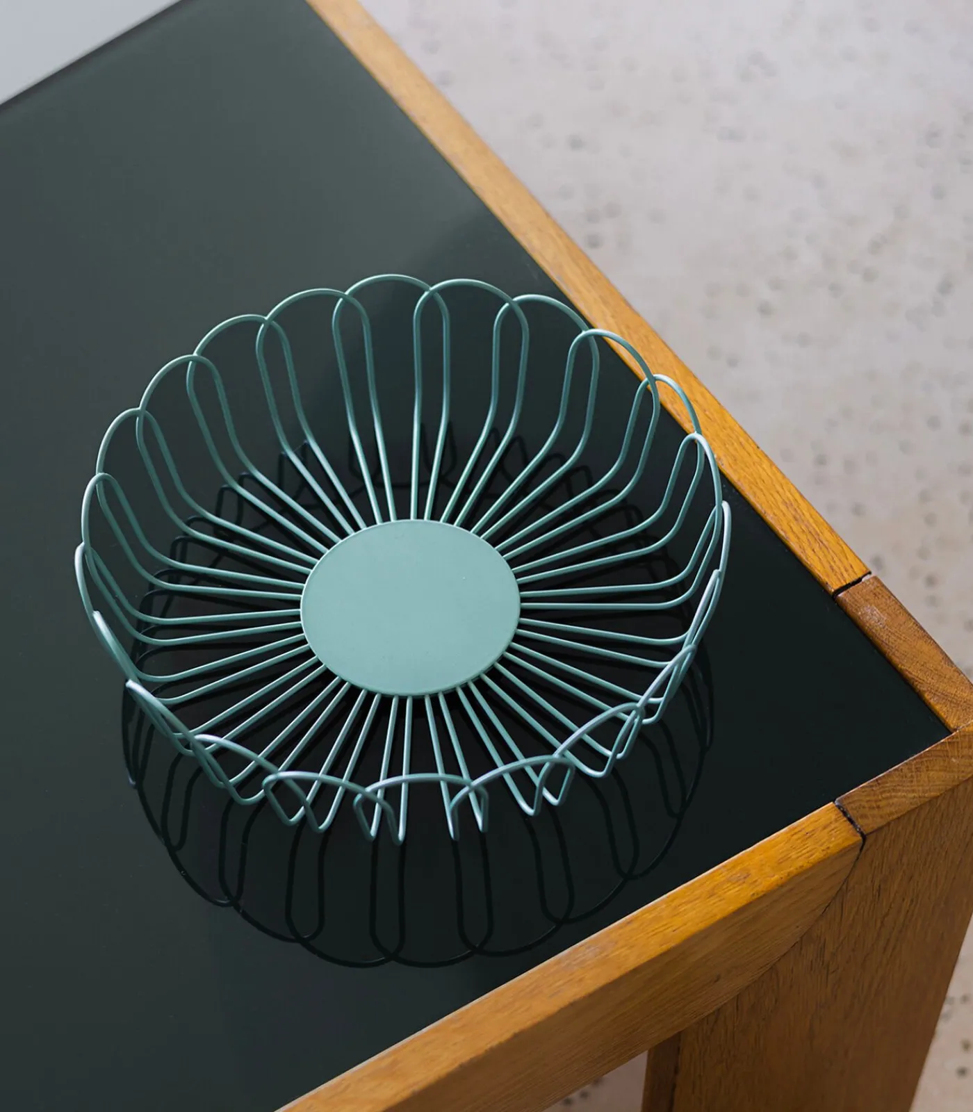 Hot Draadmand 26,5xH7,5cm groen Flores Keukenaccessoires