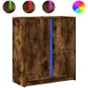 Discount Dressoir met LED 77x34x85 cm bewerkt hout gerookt eikenkleurig Meubels