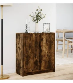 Discount Dressoir met LED 77x34x85 cm bewerkt hout gerookt eikenkleurig Meubels