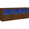 Sale Dressoir met LED-verlichting 181,5x37x67 cm bruin eikenkleur Meubels