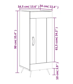 Discount Dressoir 34,5x34x90 cm bewerkt hout gerookt eiken Meubels