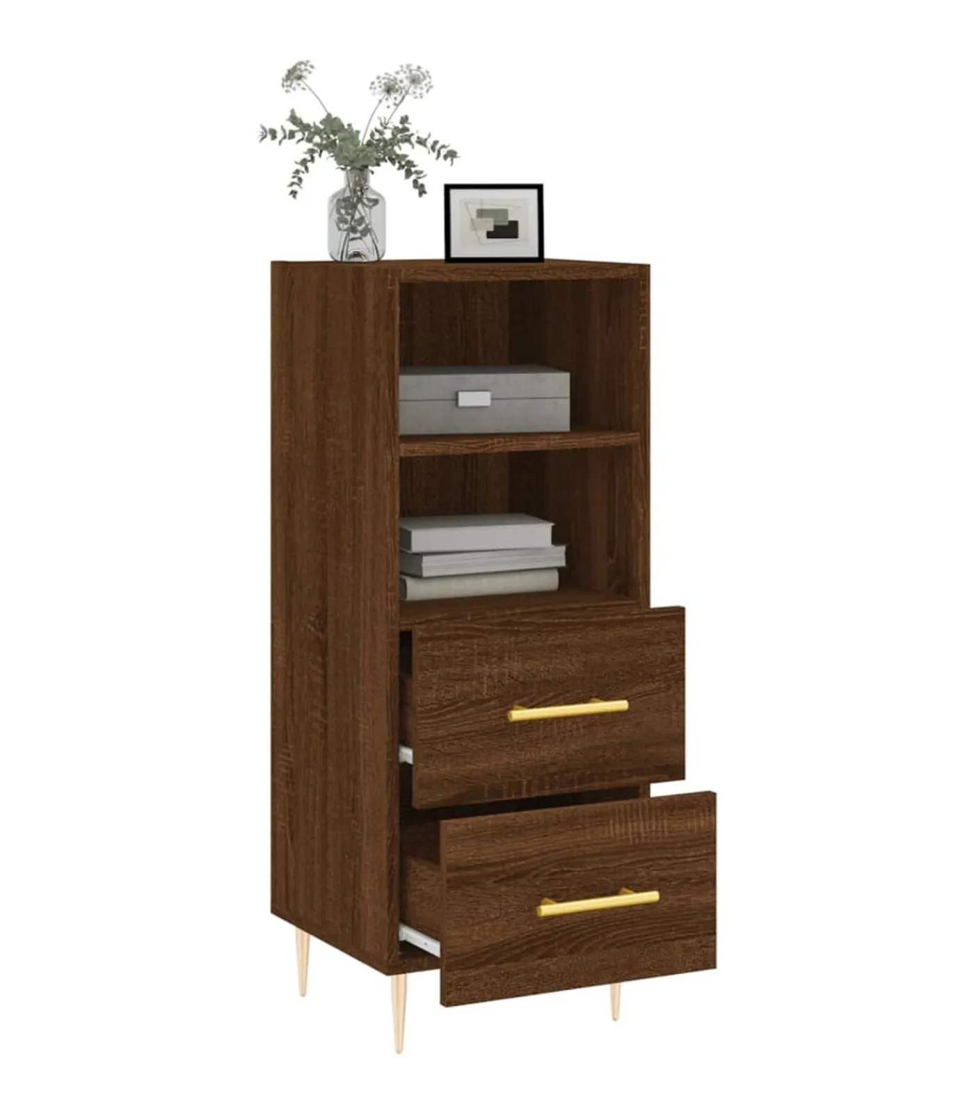 Online Dressoir 34,5x34x90 cm bewerkt hout bruin eikenkleur Meubels