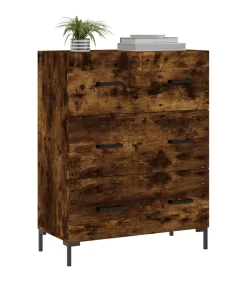 New Dressoir 69,5x34x90 cm bewerkt hout gerookt eikenkleurig Meubels