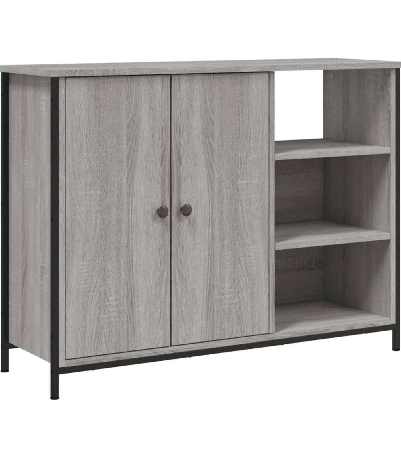 Discount Dressoir 100x33x75 cm bewerkt hout grijs sonoma Meubels
