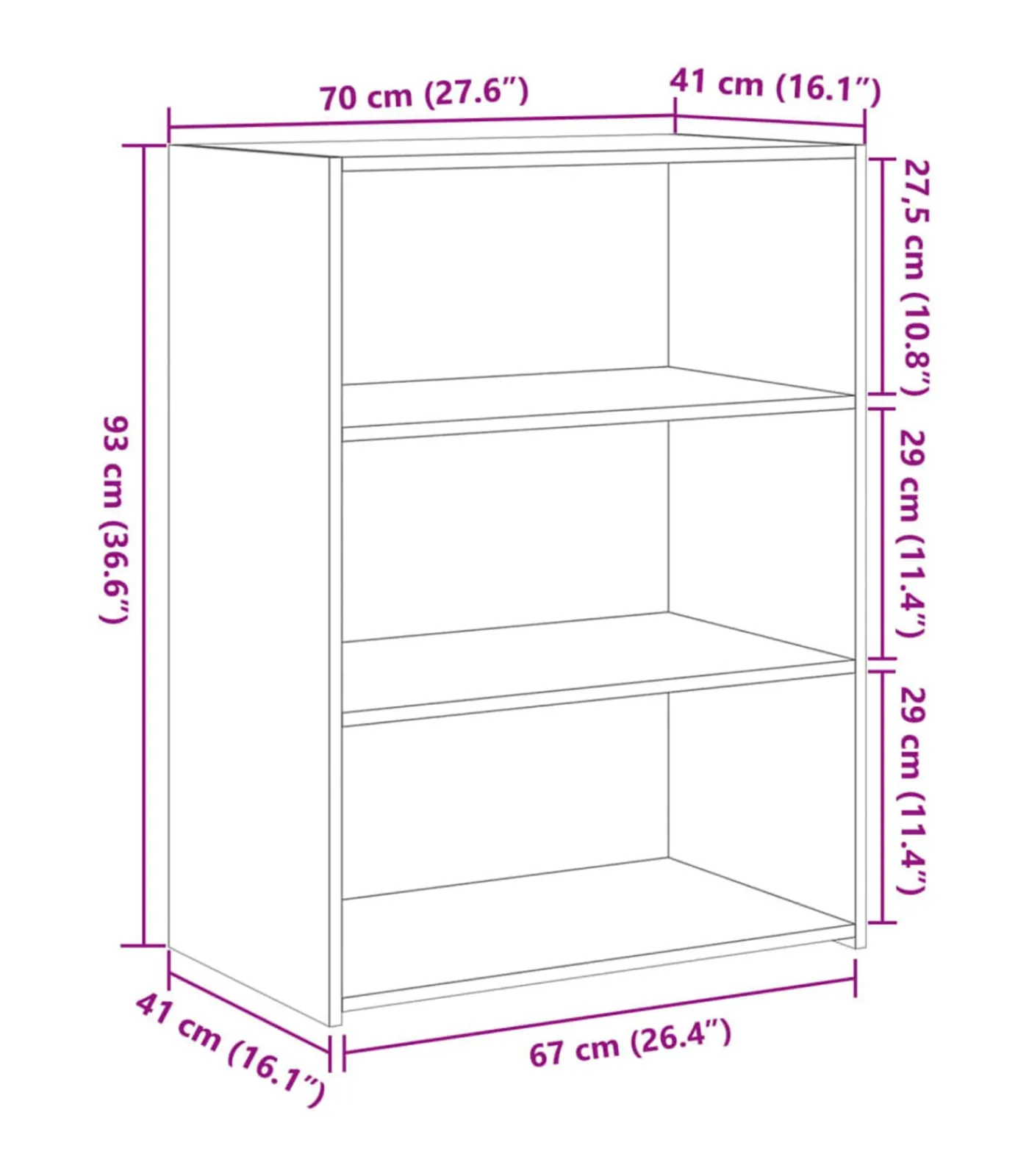 Discount Dressoir 70x41x93 cm bewerkt hout bruin eikenkleur Meubels