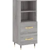 Online Dressoir 34,5x34x90 cm bewerkt hout grijs sonoma eikenkleurig Meubels