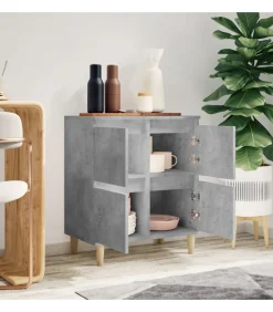 New Dressoir 60x35x70 cm bewerkt hout betongrijs Meubels