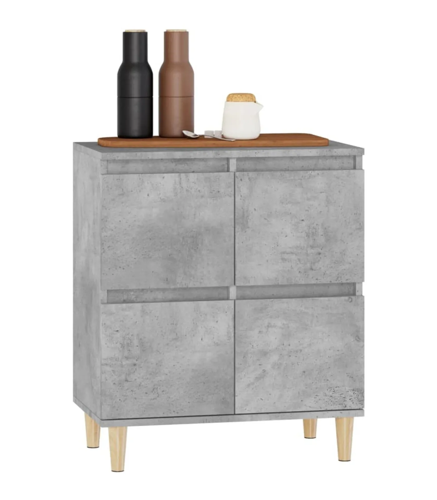 New Dressoir 60x35x70 cm bewerkt hout betongrijs Meubels