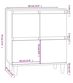 New Dressoir 60x35x70 cm bewerkt hout betongrijs Meubels
