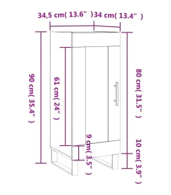 Clearance Dressoir 34,5x34x90 cm bewerkt hout grijs sonoma eikenkleurig Meubels