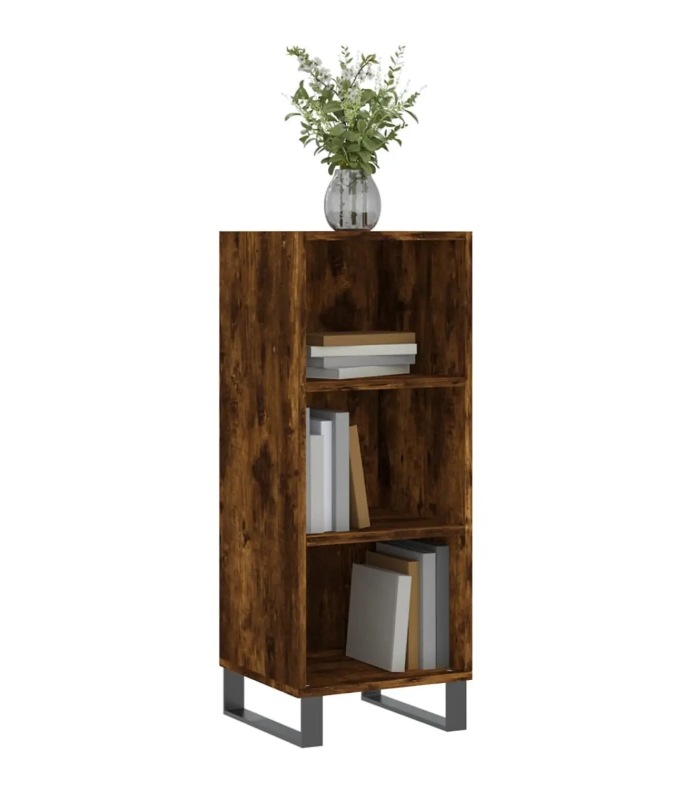 Clearance Dressoir 34,5x32,5x90 cm bewerkt hout gerookt eikenkleurig Meubels