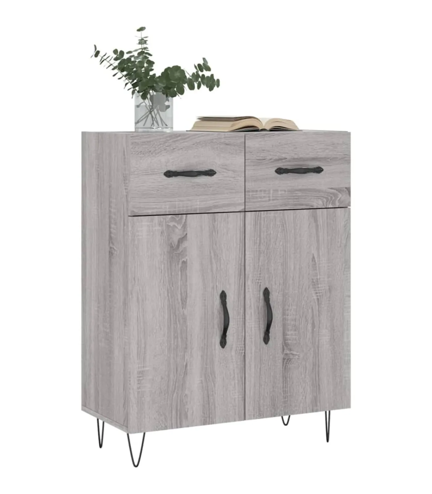Dressoir 69,5x34x90 cm bewerkt hout grijs sonoma eikenkleurig Meubels