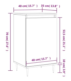 Outlet Dressoir 40x35x70 cm bewerkt hout gerookt eikenkleurig Meubels