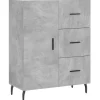 Dressoir 69,5x34x90 cm bewerkt hout betongrijs Meubels
