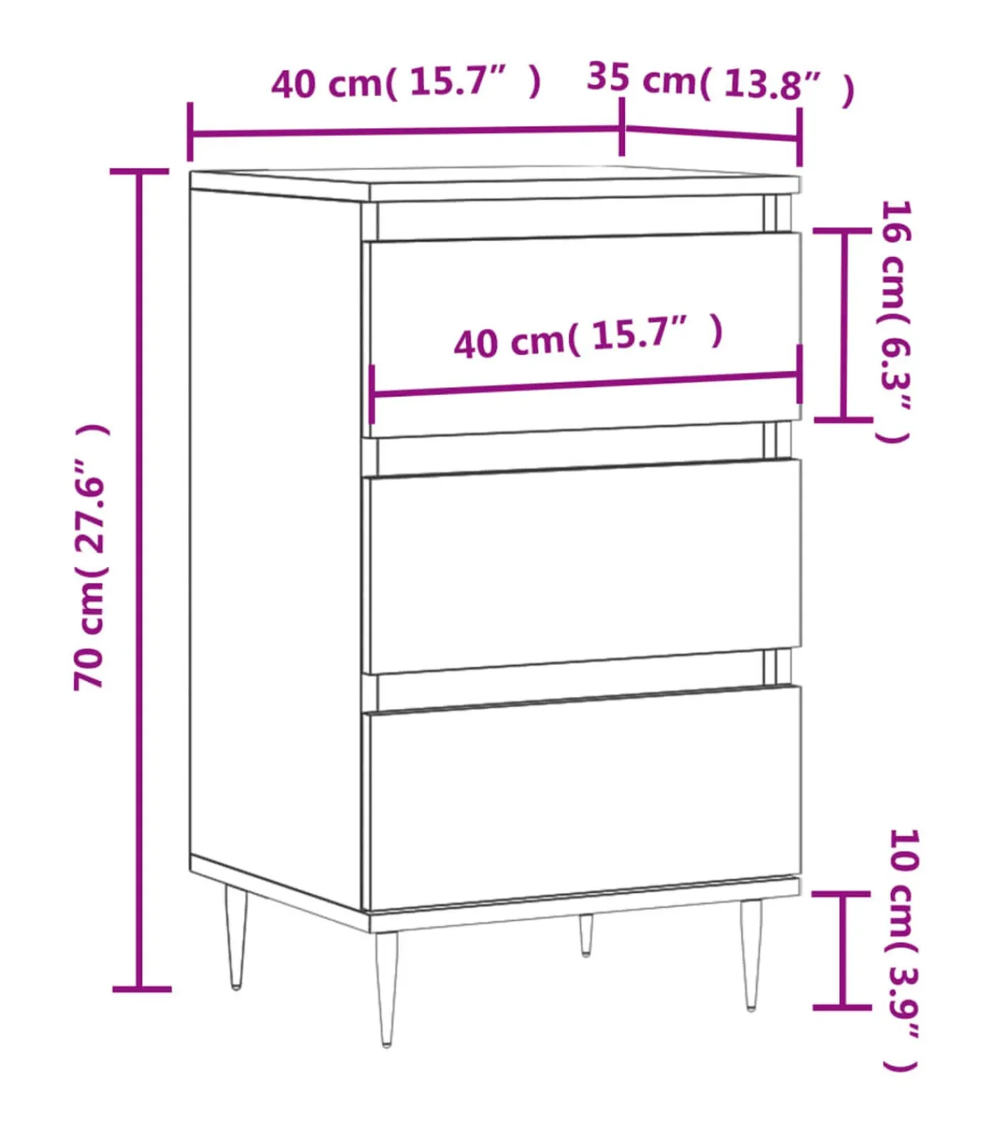 Sale Dressoir 40x35x70 cm bewerkt hout betongrijs Meubels