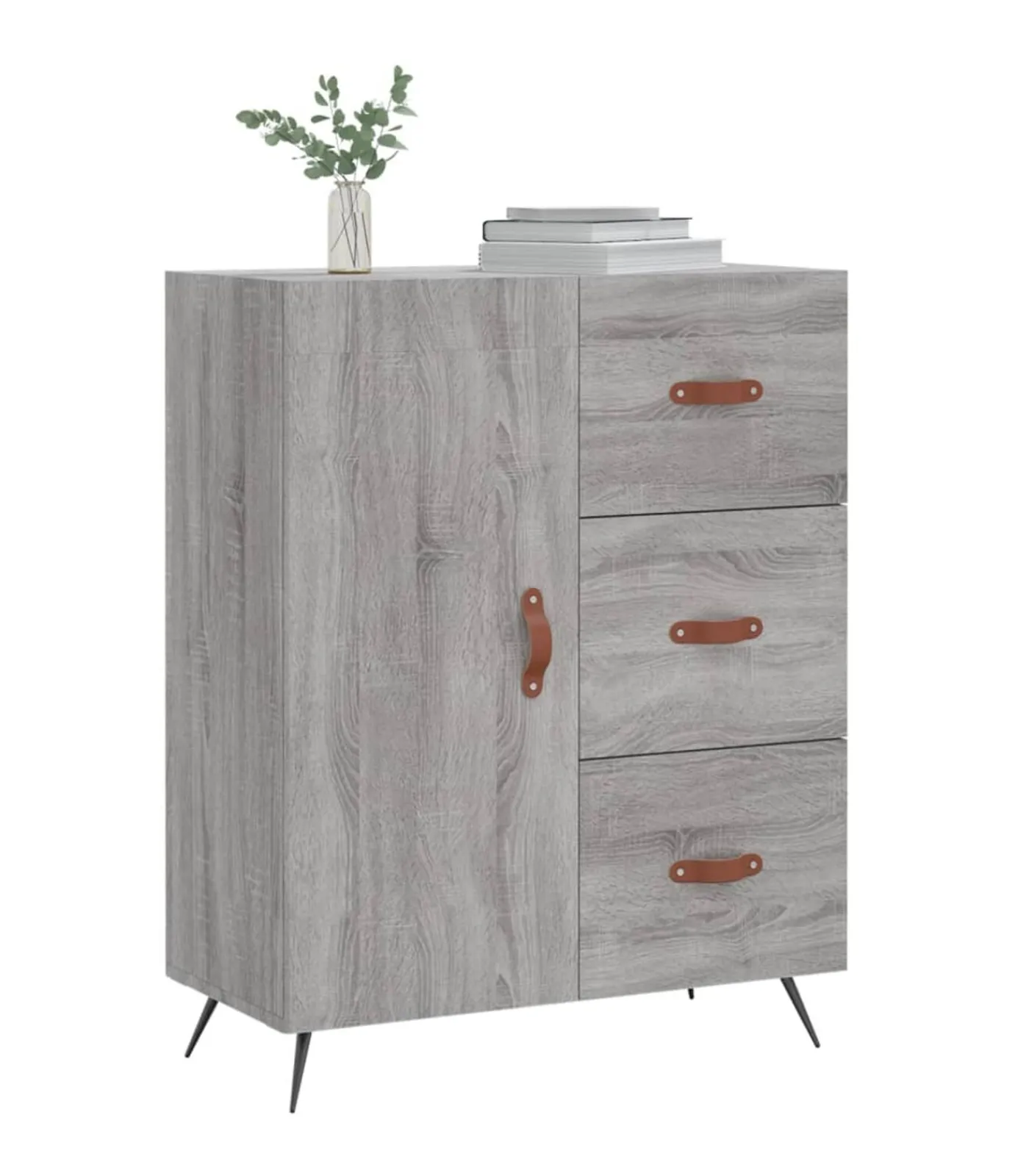 Discount Dressoir 69,5x34x90 cm bewerkt hout grijs sonoma eikenkleurig Meubels