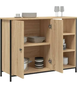 Hot Dressoir 100x33x75 cm bewerkt hout sonoma eikenkleurig Meubels
