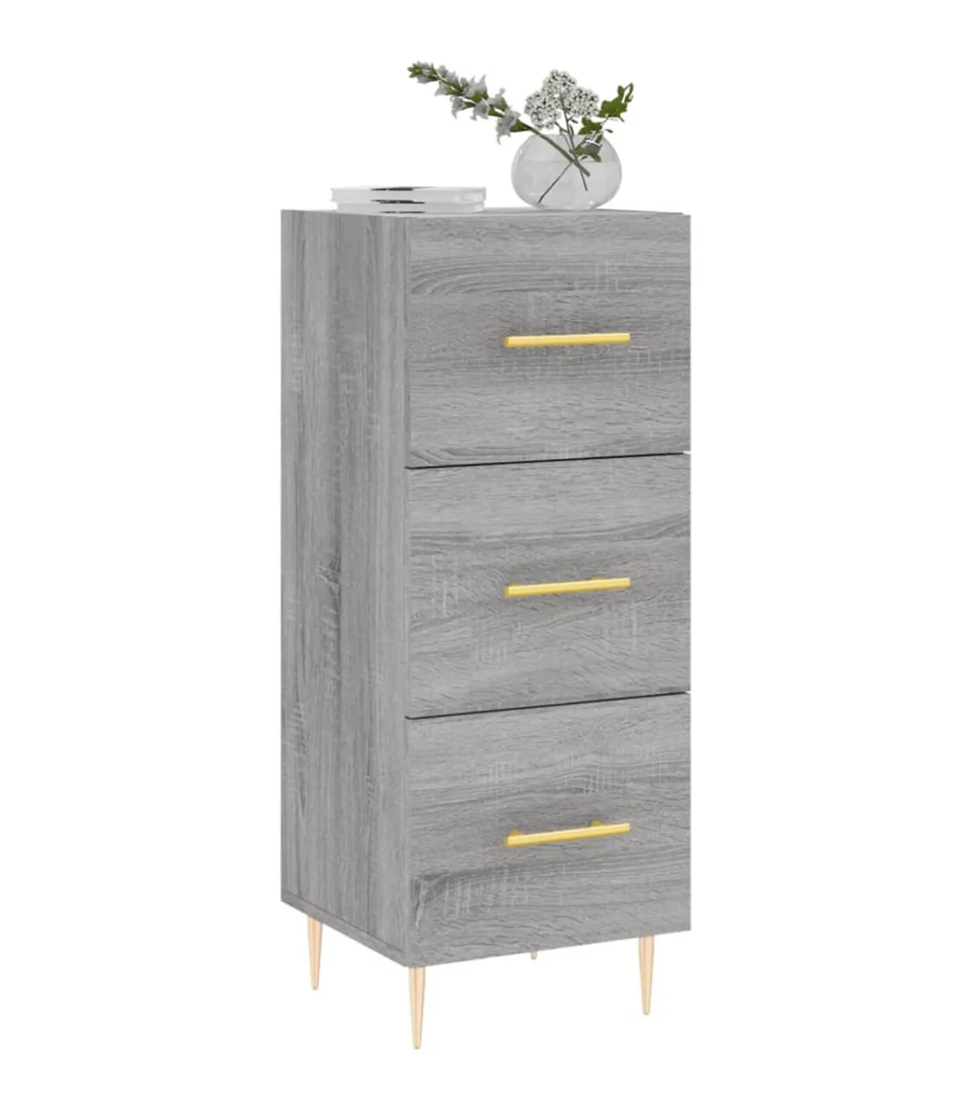 Hot Dressoir 34,5x34x90 cm bewerkt hout grijs sonoma eikenkleurig Meubels