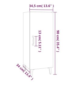Dressoir 34,5x34x90 cm bewerkt hout gerookt eikenkleurig Meubels