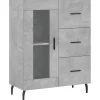 Dressoir 69,5x34x90 cm bewerkt hout betongrijs Meubels