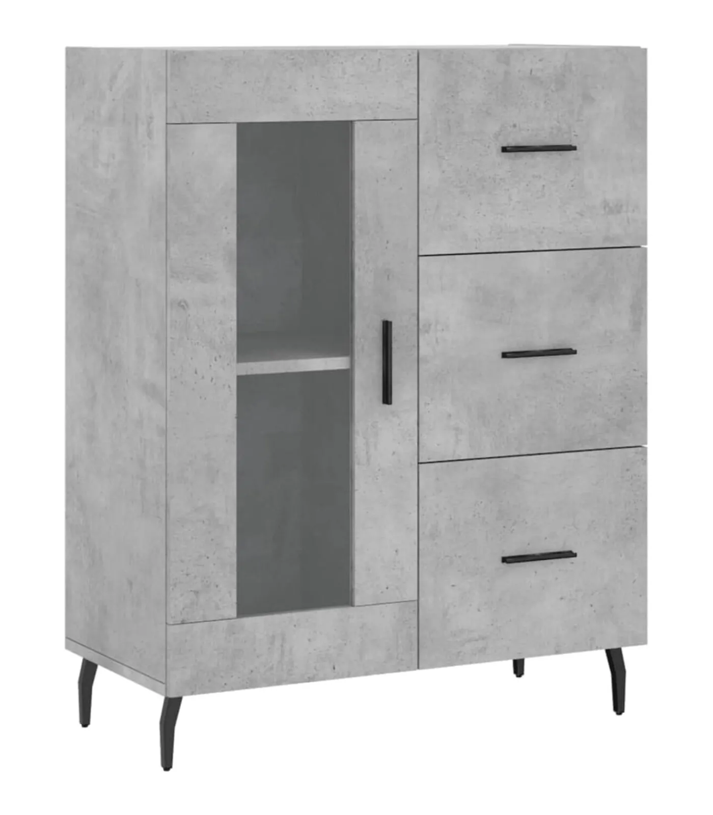 Dressoir 69,5x34x90 cm bewerkt hout betongrijs Meubels