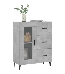 Dressoir 69,5x34x90 cm bewerkt hout betongrijs Meubels
