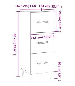 Best Dressoir 34,5x34x90 cm bewerkt hout grijs sonoma eikenkleurig Meubels